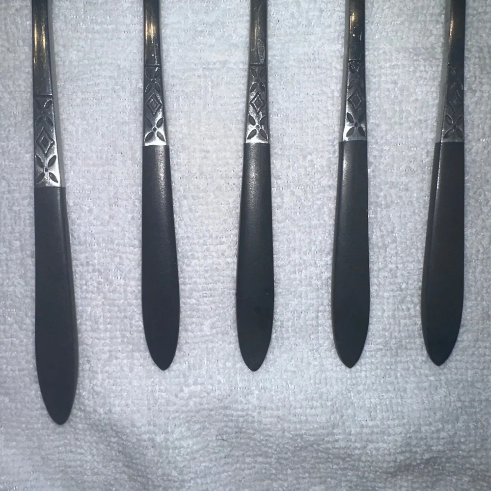 Vintage EKCO Eterna Stainless Canoe Muffin Salad/Dinner Fork Lot EKS37 Japan MCM